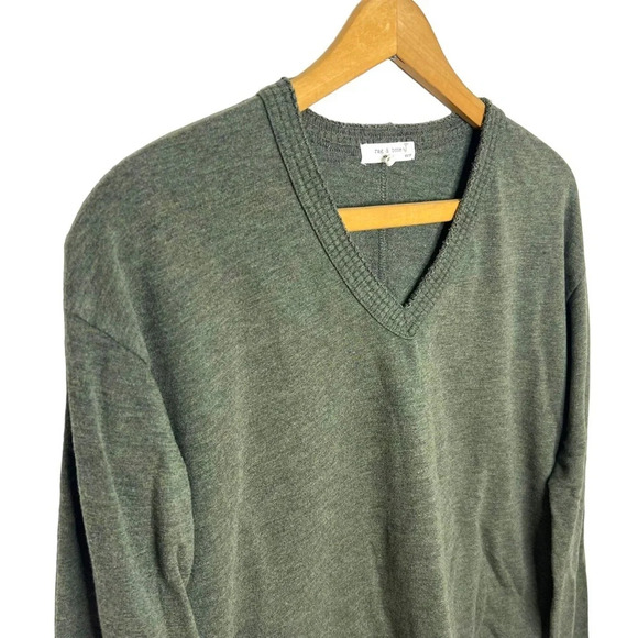 RAG & BONE Surplus Army Green V Neck Pullover Sweater - Picture 3 of 7